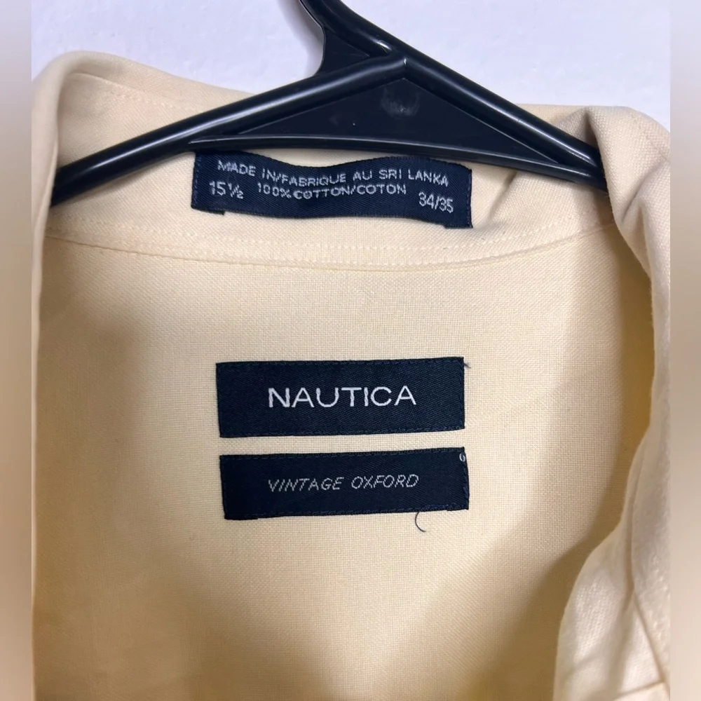 Yellow Nautica Vintage Oxford Button Down Shirt 100% cotton